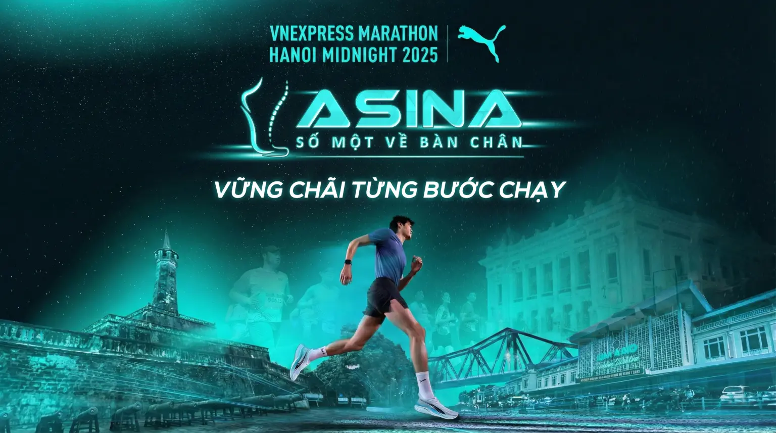 Vững chãi từng bước chạy: ASINA đồng hành y tế cùng VnExpress Marathon Hanoi Midnight 2025